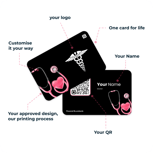 Digital Business Card - Doctor Black Pink Card - prokardz - prokardz