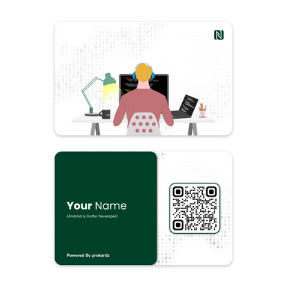 Professional Digital Business Card - Freelancer Pattern Green Card - prokardz - prokardz
